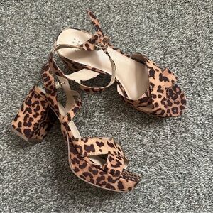a new day Leopard Print Block Heel Sandals